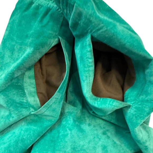 Vintage Molto Fino teal suede leather pants size S with elastic waist - Picture 4 of 6